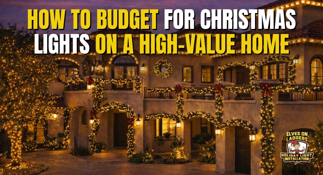 luxury christmas lighting large spanish style home