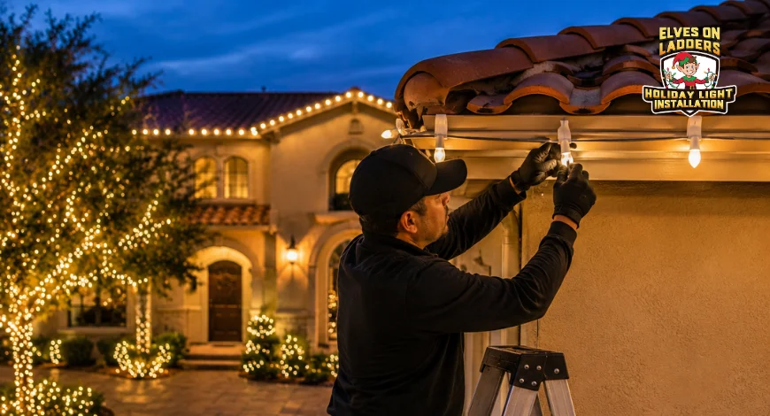 professional christmas light installation protecting roof and gutters