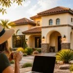 home planning christmas lights during summer season